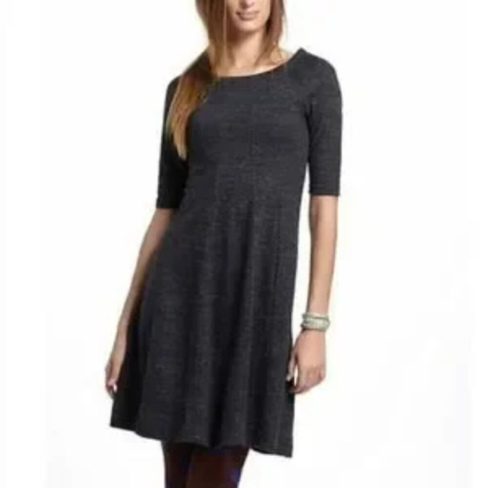 Ganni Winter Jersey Elbow Dress Heathered Charcoal Medium